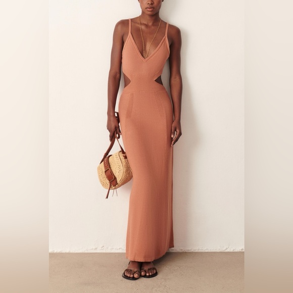 ba&sh Dresses & Skirts - ba&sh Alula Cotton Cutout Maxi Dress Size 0 in Terracotta